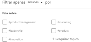 Modo de criação do LinkedIn